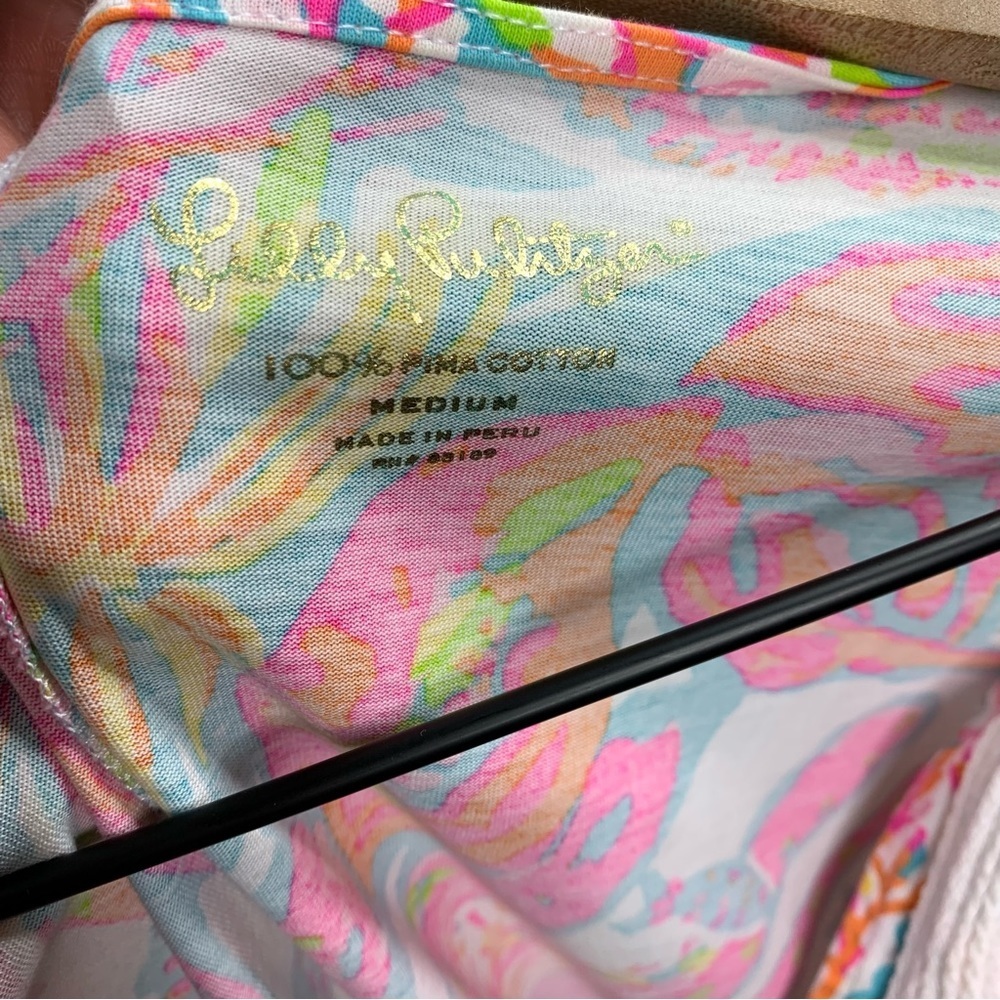 Lilly Pulitzer Brewster Tee Short Dress Tropical Print Size Medium - Picture 9 of 11